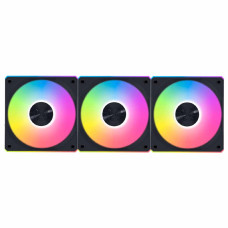 Lian-Li UNI FAN CL Wireless Reverse Case Fan, 120mm Fan Size, 2100 RPM Fan Speed, 72.73 CFM Fan Airflow, FDB Bearing Type, PBT / PC / Aluminum Materials, Pack of 3, Black | 12RCL1W3B
